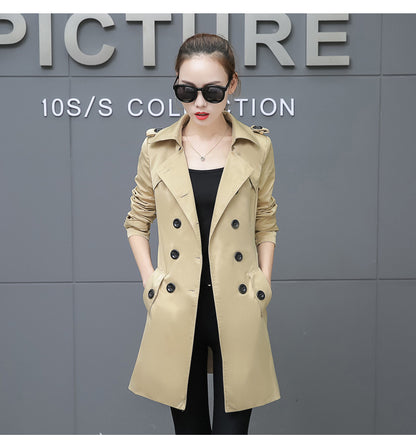 Vrou Digi Winkel Slank Vroue Trench Coat Plus Grootte Middel-lengte