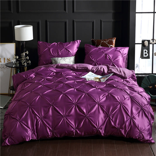 Meta Digital Store Bed Sheet Three-piece Solid Color Bed Sheet Duvet Cover