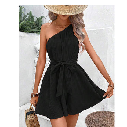 Meta  Digital Store  Shoulder Lace-up Sleeveless Jumpsuit Fashion