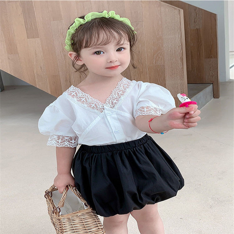 Meta Digital Store Girls Clothes Children''s summer sweet Suit