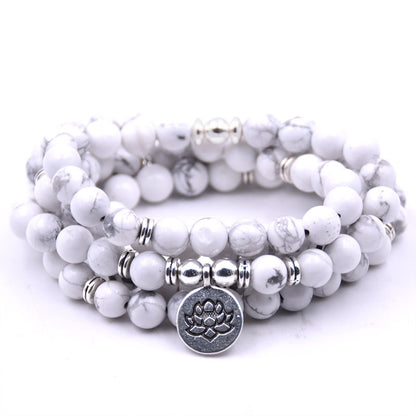 Meta Digital Store Quran silver Lotus pendant Buddha beads religion Yoga Bracelet