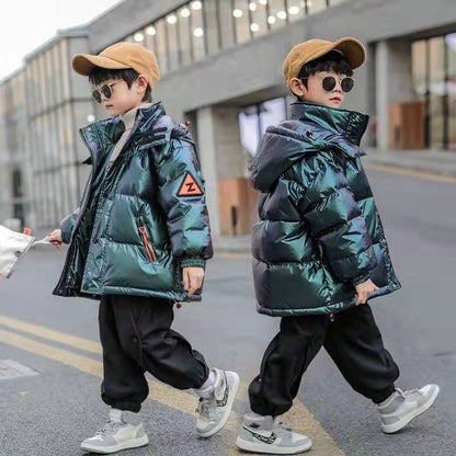 Meta Store Boys Clothing Western Style Big Kids Thick Winter Children's White Duck Down Jacket