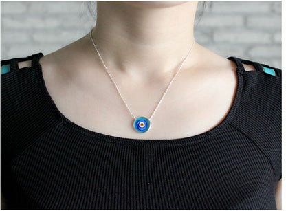 Meta  Digital Store  Women's 925  Sterling Silver Blue Eye Necklace