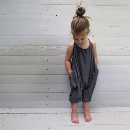 Meta Digital Store Girls Clothes Girls Jumpsuits Summer Baby Girl Solid Overalls Soft Girls Fashion Leotard Outfit Clothes