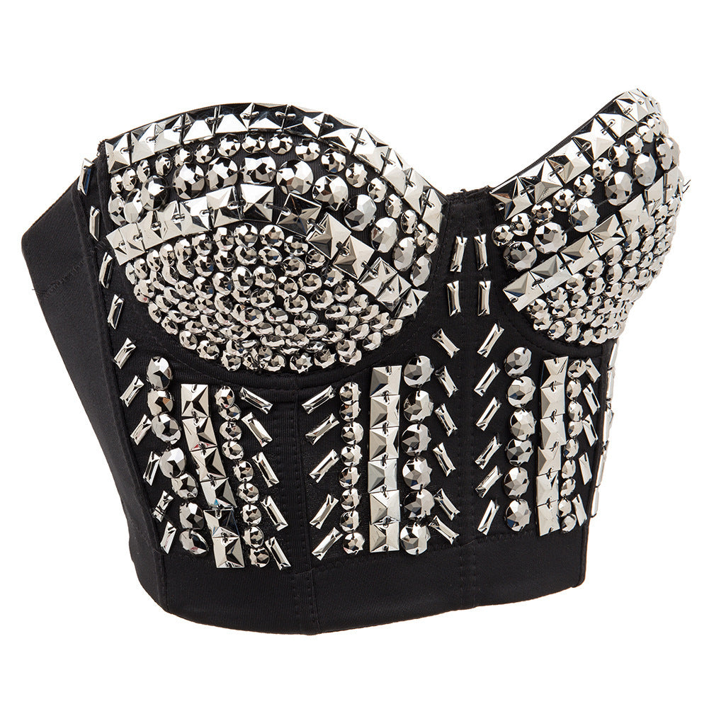 Digi Singer Sanger Danser Kostuum Punk Sequin Bead Women Bra