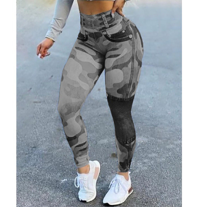 Meta Digital Store Women Jeans Fashion Women's Quick-drying Skinny Running Imitation Denim Yoga Pants