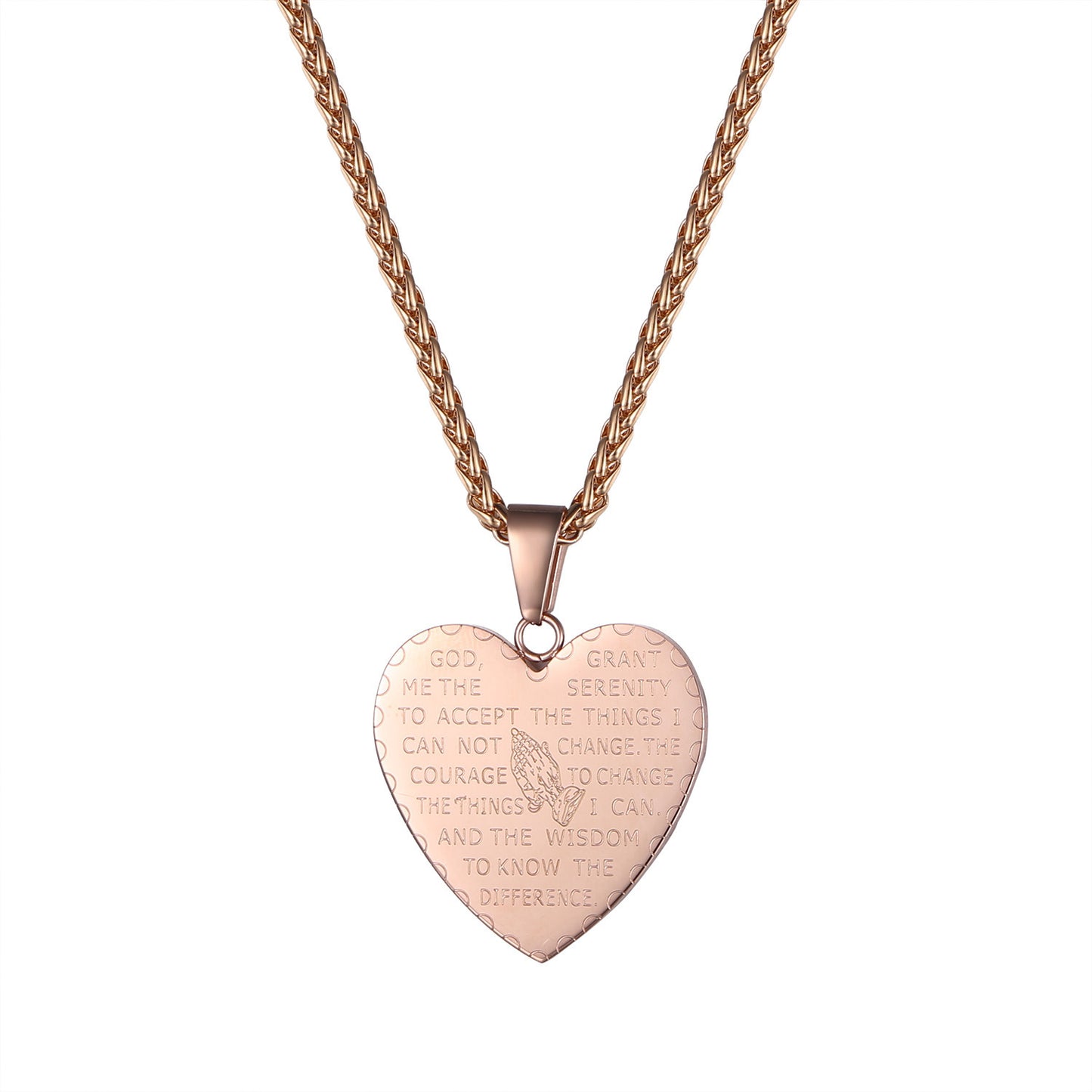 Round Card Heart-shaped Bible Text Necklace