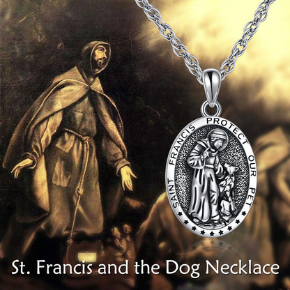 Meta Digital Store Sterling Silwer St Francis Religious Medal Hanger Ketting Juweliersware