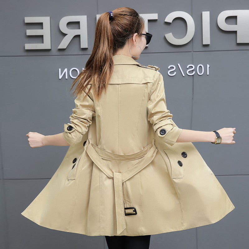 Woman  Digi Store  Slim Women Trench Coat Plus Size Mid-length