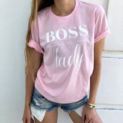 Meta  Fashion Summer  Fashion Women  Casual Letter Printed T-shirt Tops Lady Tee Printed Short Sleeve Tops