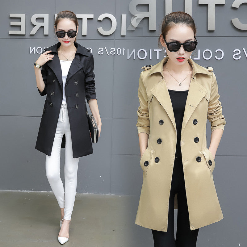 Vrou Digi Winkel Slank Vroue Trench Coat Plus Grootte Middel-lengte