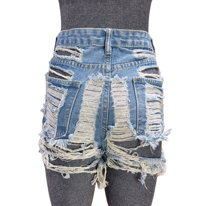 Meta Digital Store Women Jeans Fashion New European And American Women's Sexy Denim Shorts High Waist Leisure Ripped