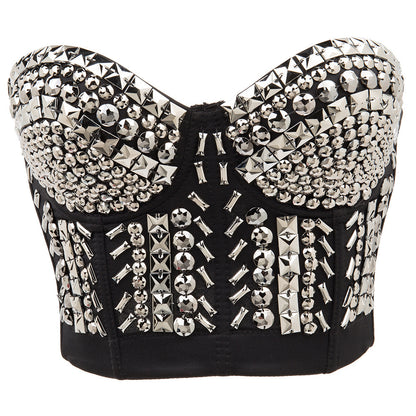 Digi Singer Sanger Danser Kostuum Punk Sequin Bead Women Bra