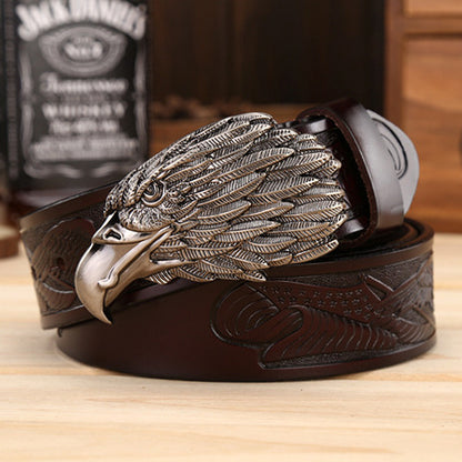 Meta  Digital Store  Fashion Cowhide Leisure Eagle Head Belt