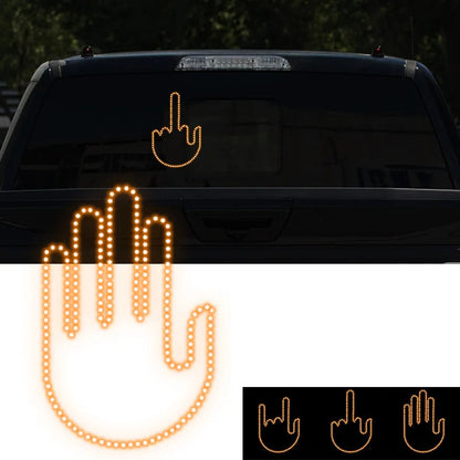 Meta Digital Store Funny New LED Illuminated Gesture Light Car Finger Light With Remote Road Rage Signs Middle Finger Gesture Light Hand Lamp