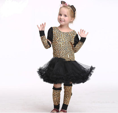 Meta Digital Store Girls Clothes Kids Halloween Leopard Cat Cosplay Costume For Girls Clothing