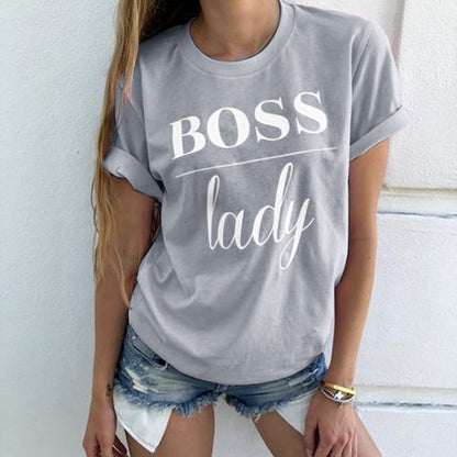 Meta  Fashion Summer  Fashion Women  Casual Letter Printed T-shirt Tops Lady Tee Printed Short Sleeve Tops