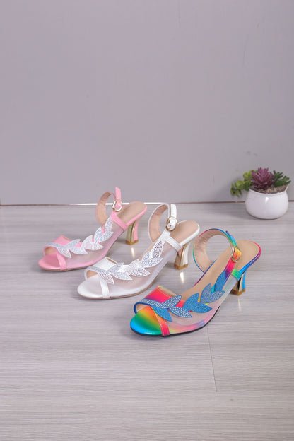 Woman  Shoe Store  Summer New High Heel Sandals Stiletto Heel Rhinestone Buckle Sandals Fashion Sexy High Heels