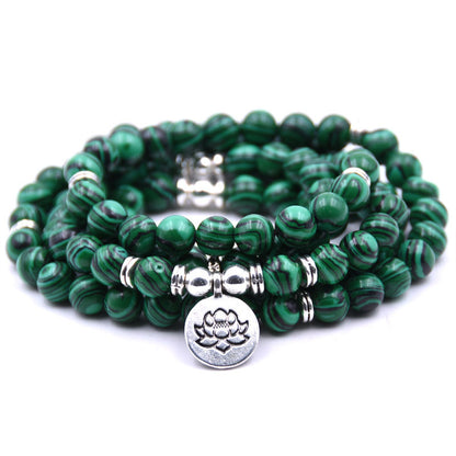 Meta Digital Store Quran silver Lotus pendant Buddha beads religion Yoga Bracelet