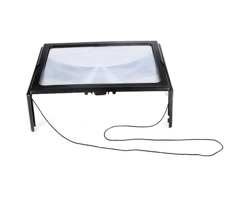 Desktop-vergrootglas met 4 led-ligte Ultradun A4 volblad groot leesvergrootglas Die goeie geskenk vir ouer mense HY52