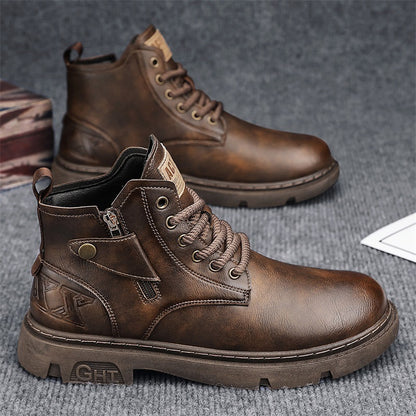 Man Shoe Store Retro British Style High Cut Martin Boots For Men