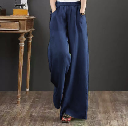 Artistic Linen Wide-leg Pants Casual Cotton And Linen Mop Trousers