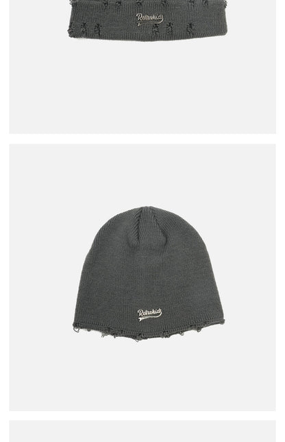 Meta  Digital Store  Ripped Metal Letter Woolen Cap