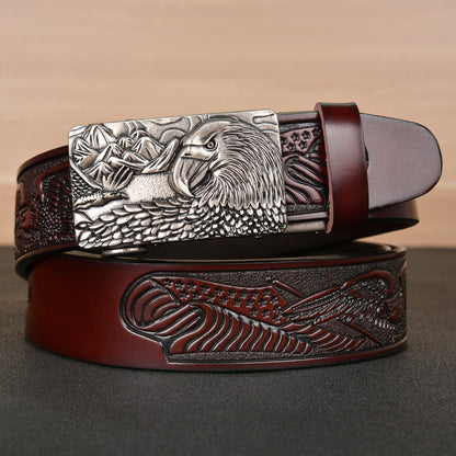 Meta  Digital Store  Men's Fashion  Belt Eagle  Wings Embossing