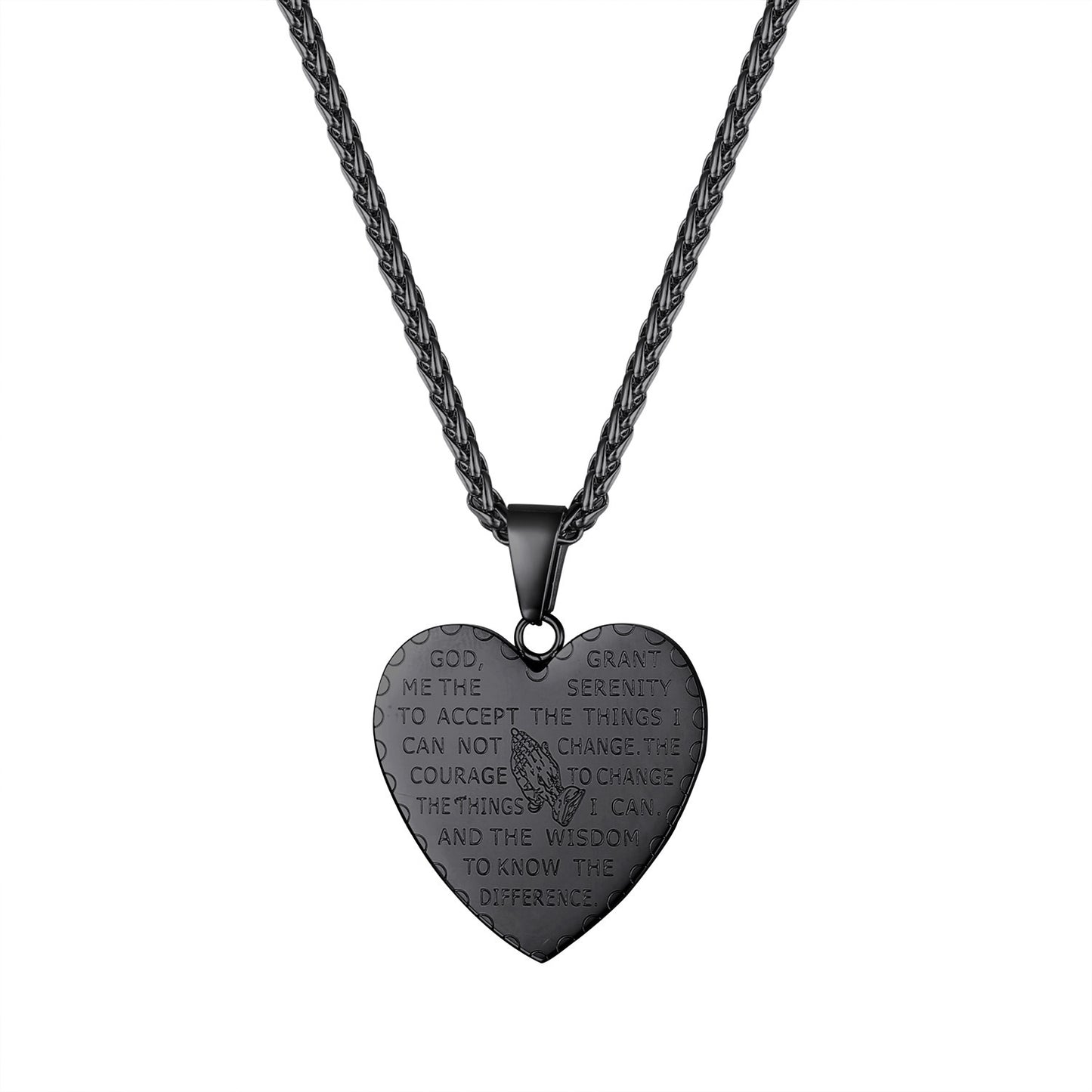 Round Card Heart-shaped Bible Text Necklace