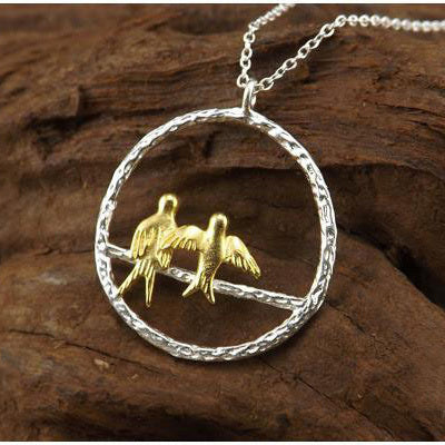 Meta Jewlery 925 Sterling Silver Necklaces Cute Bird Pendants Necklace