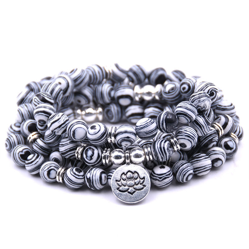 Meta Digital Store Quran silver Lotus pendant Buddha beads religion Yoga Bracelet