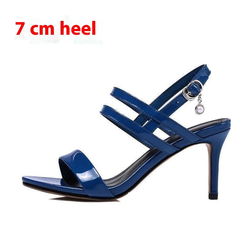 Woman  Fashion Store  New Slimming Versatile High Heel Authentic Leather Women's Sandals With Buckle