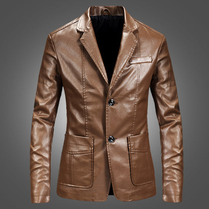 Meta Digital Store Slim Handsome Spring Leather Jacket Small Suit Men