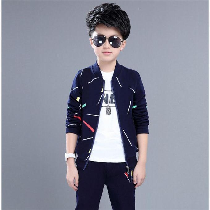 Meta Store Boys Clothing Two-piece Western Style Korean Handsome Boy Clothes