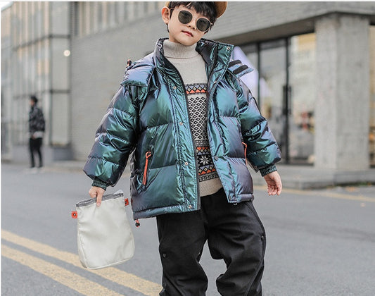 Meta Store Boys Clothing Western Style Big Kids Thick Winter Children's White Duck Down Jacket