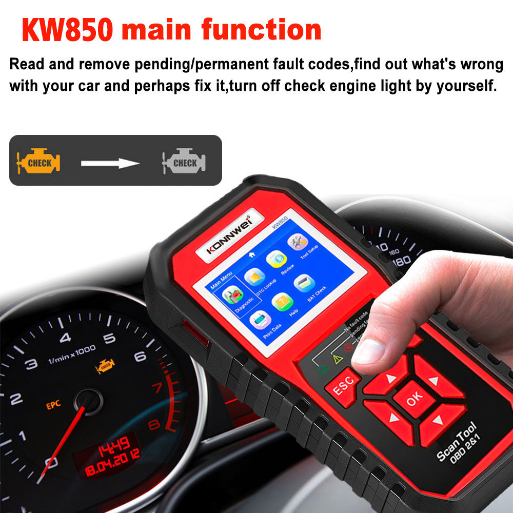 KW850 OBD2 CAN BUS Code Reader motor enjin foutkode detektor skandeerder