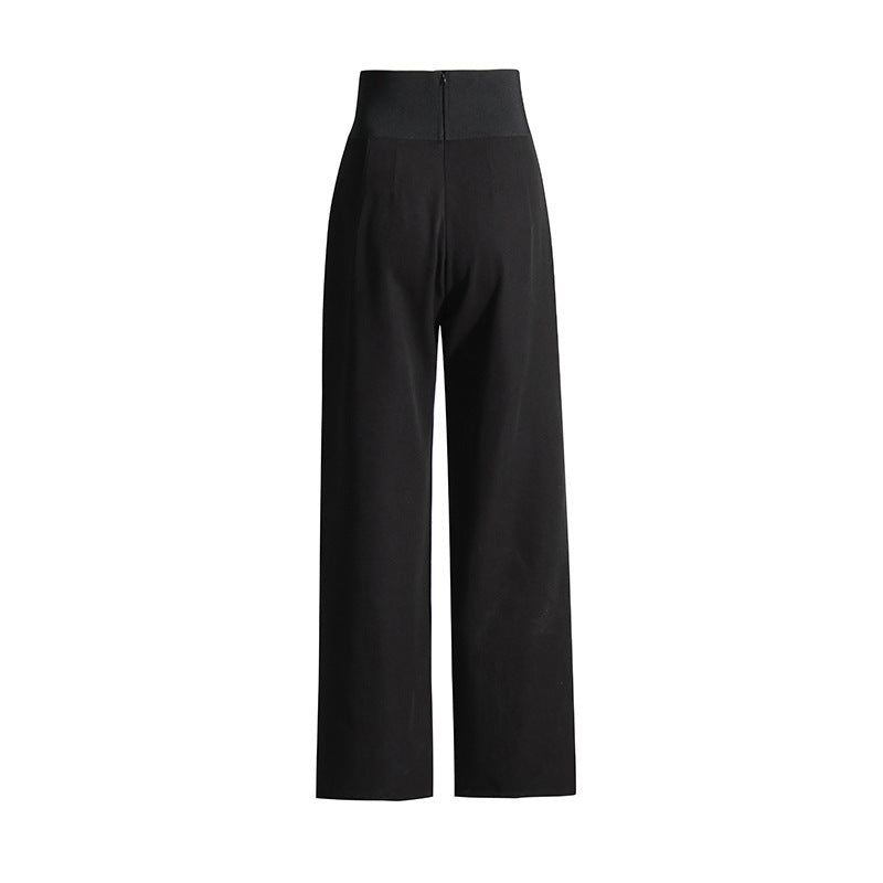 Slimming Wide Leg Casual Trousers Women's