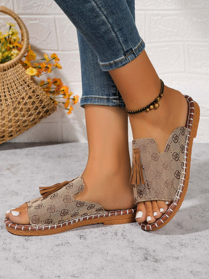 Meta Digital Store  Women's Shoes Sandals Tassel Flat Plus Size