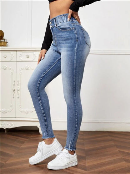 Meta Digital Store Women Jeans Fashion  Women's New Fashion Jeans High Elastic Tight Jeans