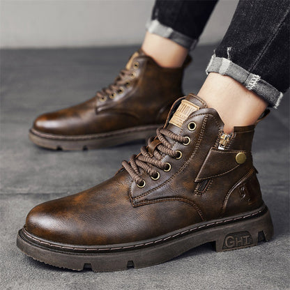 Man Shoe Store Retro British Style High Cut Martin Boots For Men