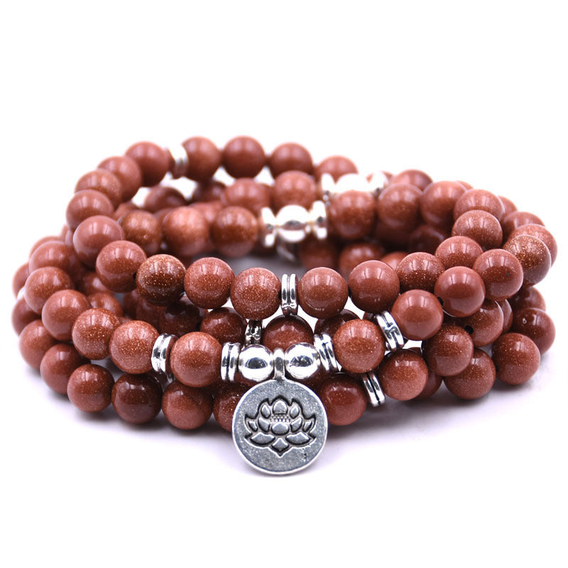 Meta Digital Store Quran silver Lotus pendant Buddha beads religion Yoga Bracelet