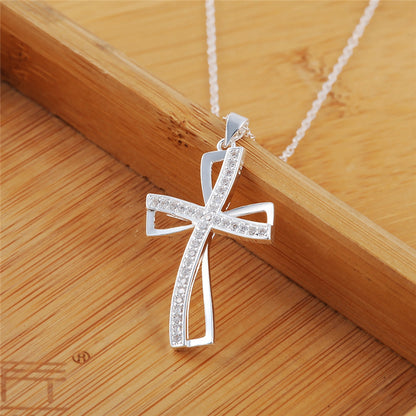 Meta  Digital Store  Silver Classic Personality Cross Pendant Necklace