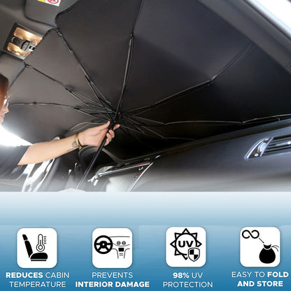 Meta Digital Store Foldable Car Windshield Sun Shade Umbrella UV Protection Heat Insulation Parasol Auto Front Window Cover Interior Protector Summer Gadgets