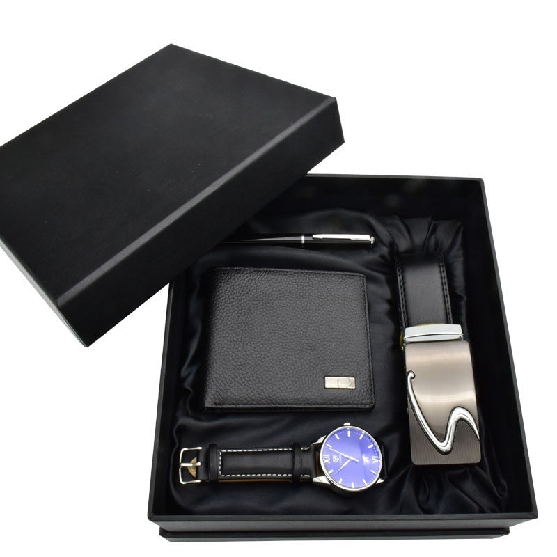 Meta  Digital Store  Business Belt  Wallet Wrist Watch Pen Gift Box Set For Men