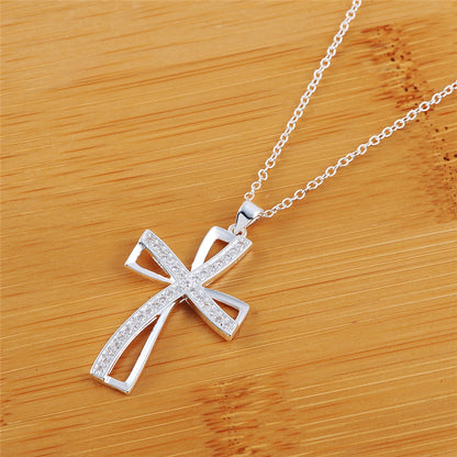 Meta  Digital Store  Silver Classic Personality Cross Pendant Necklace