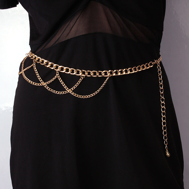 metadigitalstore.com  Hip Hop Punk Fashion Metal Chain Waist Chain