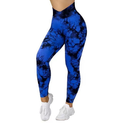 Meta  Digital Store  Seamless Tie Dye Leggings Women Yoga Pants Push Up Sport Fitness Running Gym Leggings