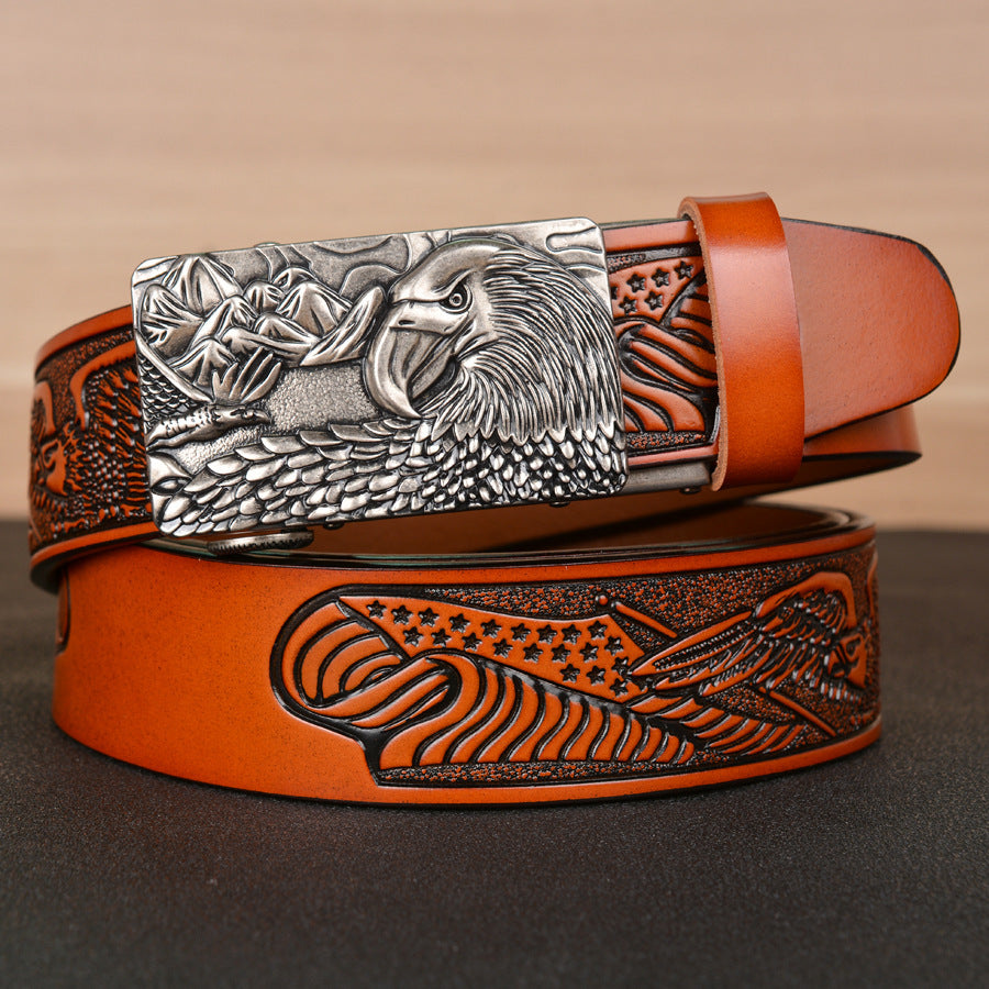 Meta  Digital Store  Men's Fashion  Belt Eagle  Wings Embossing