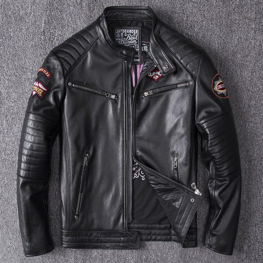 Meta Digital Store Men's Stand Collar Motorcycle Clothing Jacket Coat