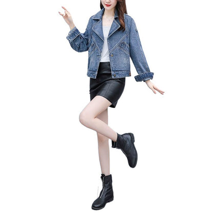 Women's Short Casual Loose Slimming Versatile Denim Jacket